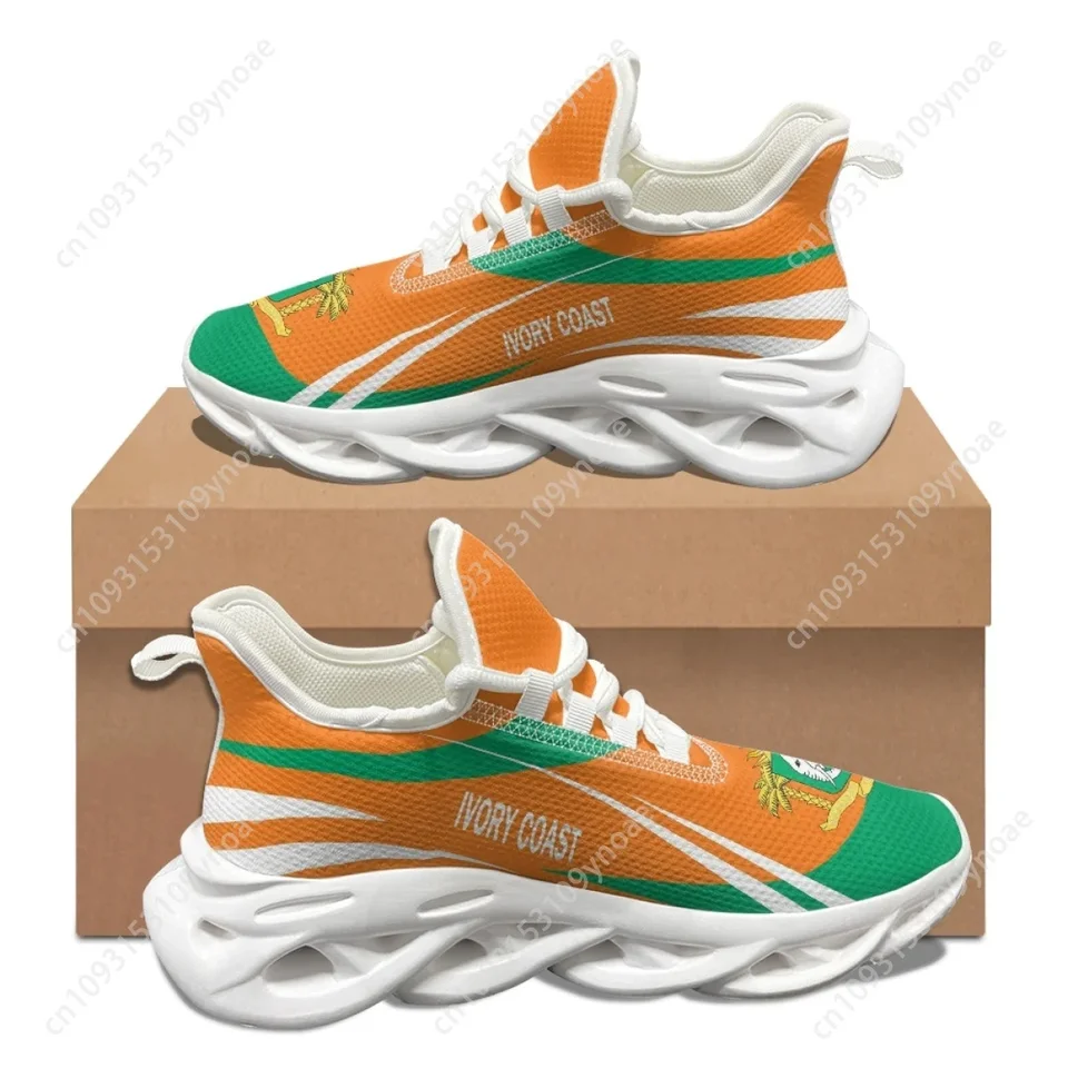 Ivory Coast Flag Sneakers - Cote d'Ivoire National Pride Athletic Running Shoes for Men and Women