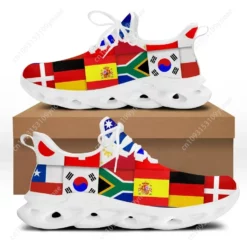 Unisex World Flags Pattern Lightweight Running Sneakers - International Flag Design Athletic Shoes