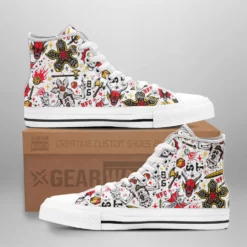 Stranger Things High Top Shoes Custom Pattern Symbols