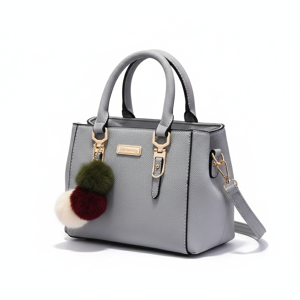 Vintage Grey PU Leather Handbag