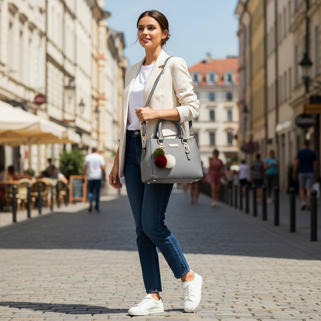 Vintage PU Leather Handbag - Image 4